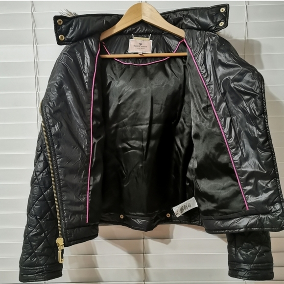 Juicy Couture Moto Biker Puffer Jacket - Picture 6 of 12